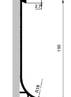 Профиль коннелюрный алюминий 100*23*3000 мм, R=18, для покрытия до 3,5 мм - МИР ПРОФИЛЯ