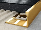 Г-образный профиль ЛАТУНЬ золото глянец для плитки до 10 мм с гибким закладным элементом - МИР ПРОФИЛЯ