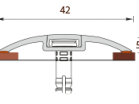 Порог 42 мм с монтажным каналом 4*3 мм - МИР ПРОФИЛЯ