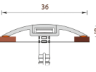 Порог 36 мм с монтажным каналом 4*3 мм - МИР ПРОФИЛЯ