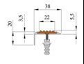 Угол-порог с резиновой вставкой 38*20 мм - МИР ПРОФИЛЯ
