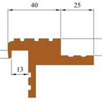 Угол-порог 40*6 мм ТЭП для плитки до 13 мм, бухта 10 м с закладными элементами под плитку - МИР ПРОФИЛЯ