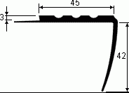 Угол для напольного покрытия высотой до 3 мм, 45*42*2700 мм, мягкий ПВХ  - МИР ПРОФИЛЯ